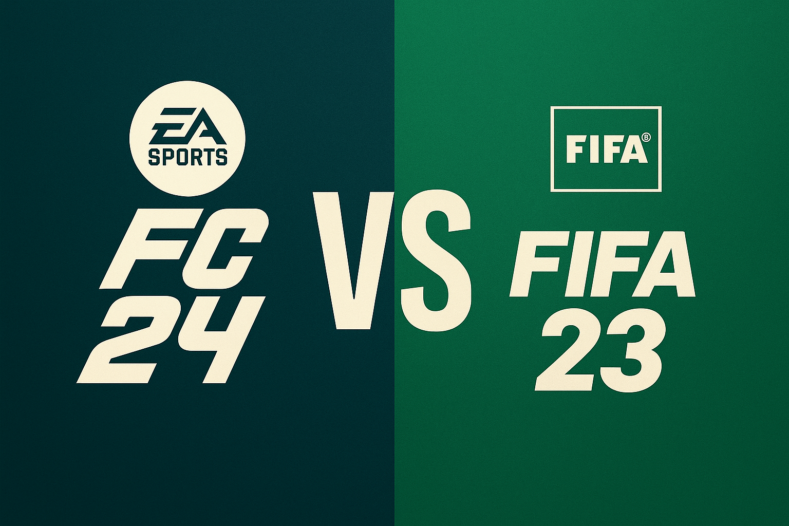 تصویر مقایسه‌ای بازی EA Sports FC 24 و FIFA 23 با طراحی دو تکه